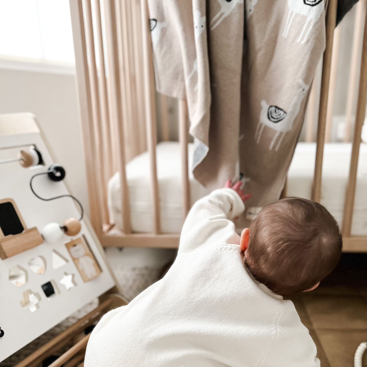 Luxury Knit Llama Swaddle Baby Blanket from Bleu La La