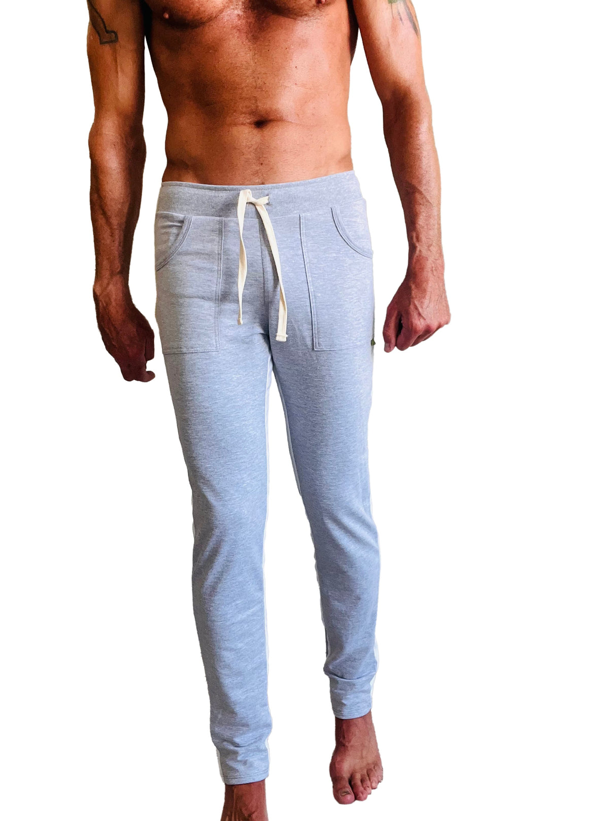 Eco-Track & Yoga Sweat Pant (Heather Grey w/White) from 4-rth