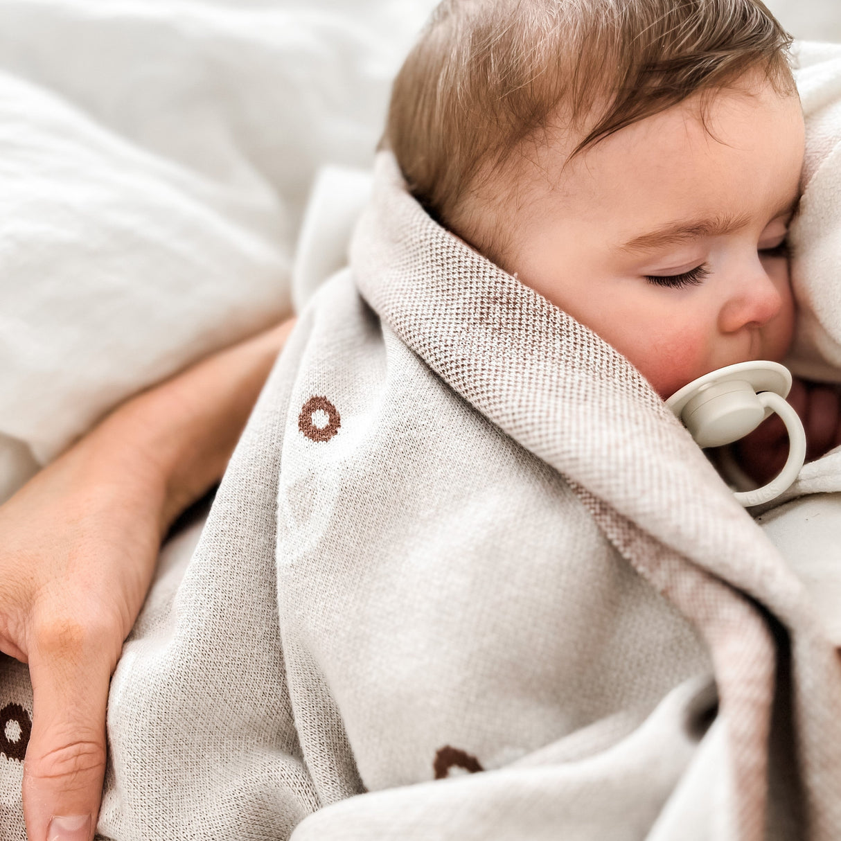 100% Cotton Luxury Knit Car Swaddle Blanket from Bleu La La