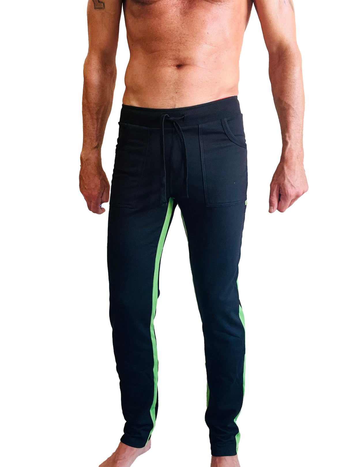 Eco-Track & Yoga Sweat Pant (Black w/Bamboo Green) from 4-rth