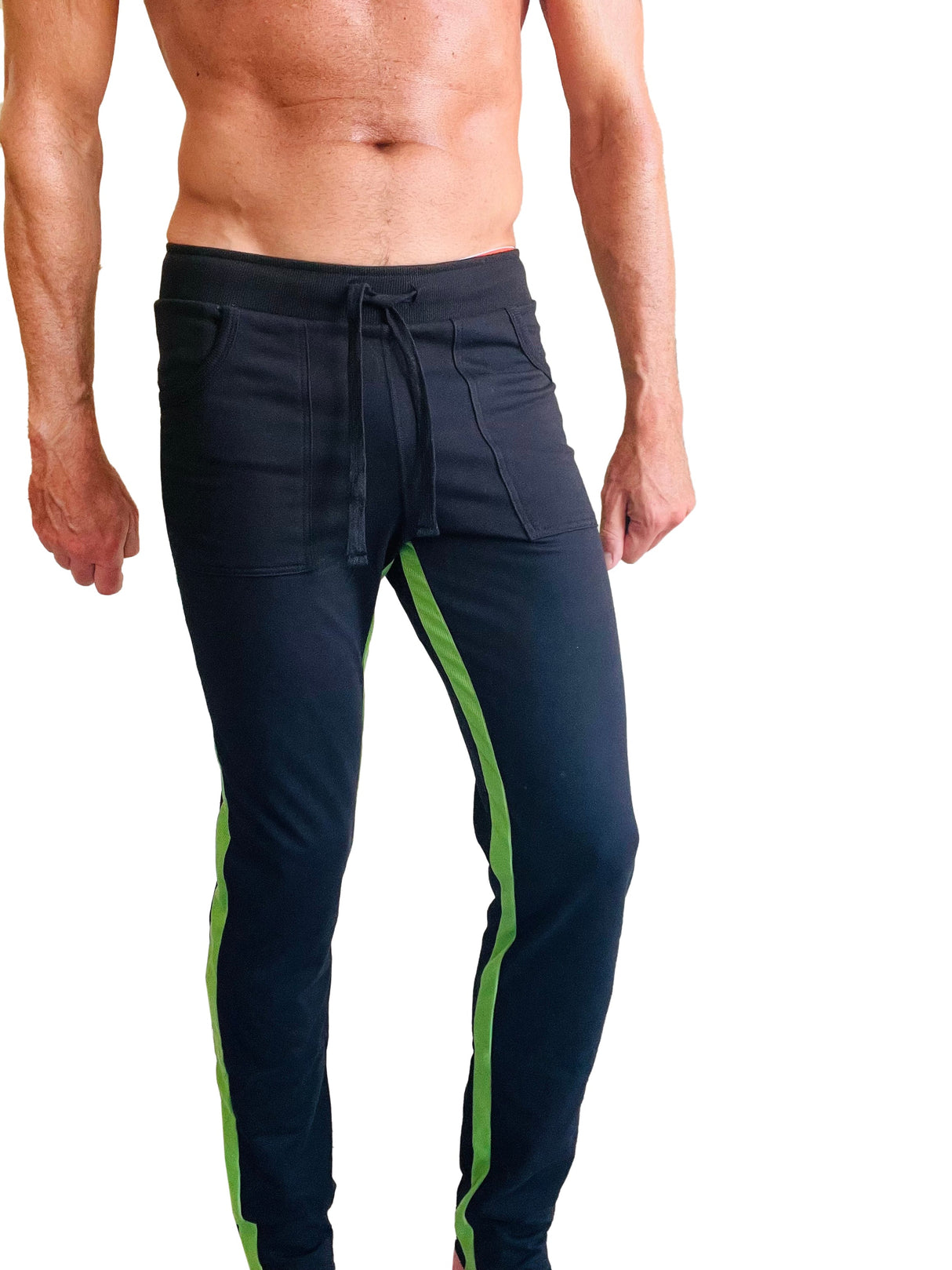 Eco-Track & Yoga Sweat Pant (Black w/Bamboo Green) from 4-rth