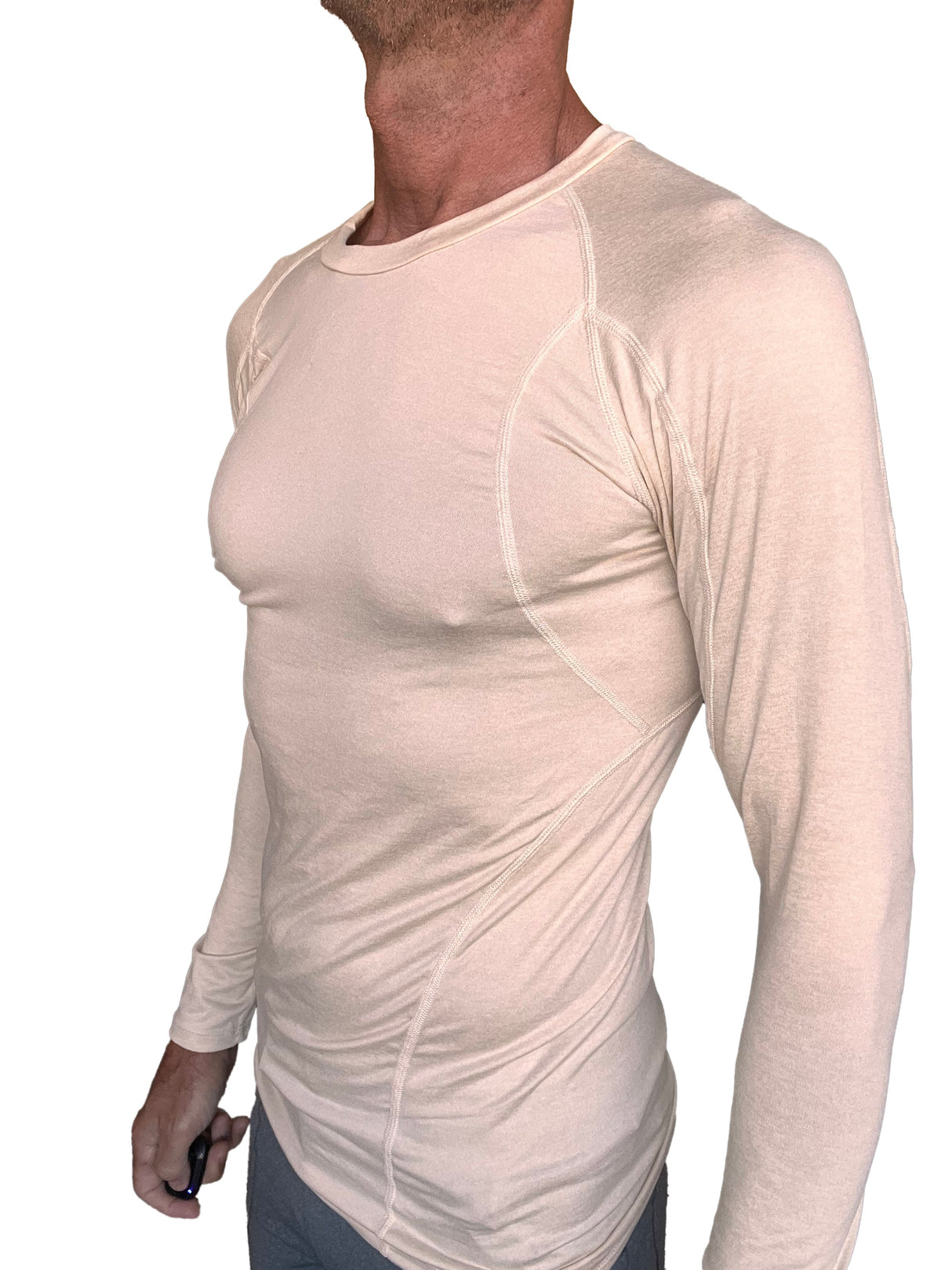 Designer Raglan Crew-Neck Tee - Long Sleeve (Sand Beige) from 4-rth