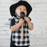 White Buffalo Plaid Flutter Bapron from BapronBaby