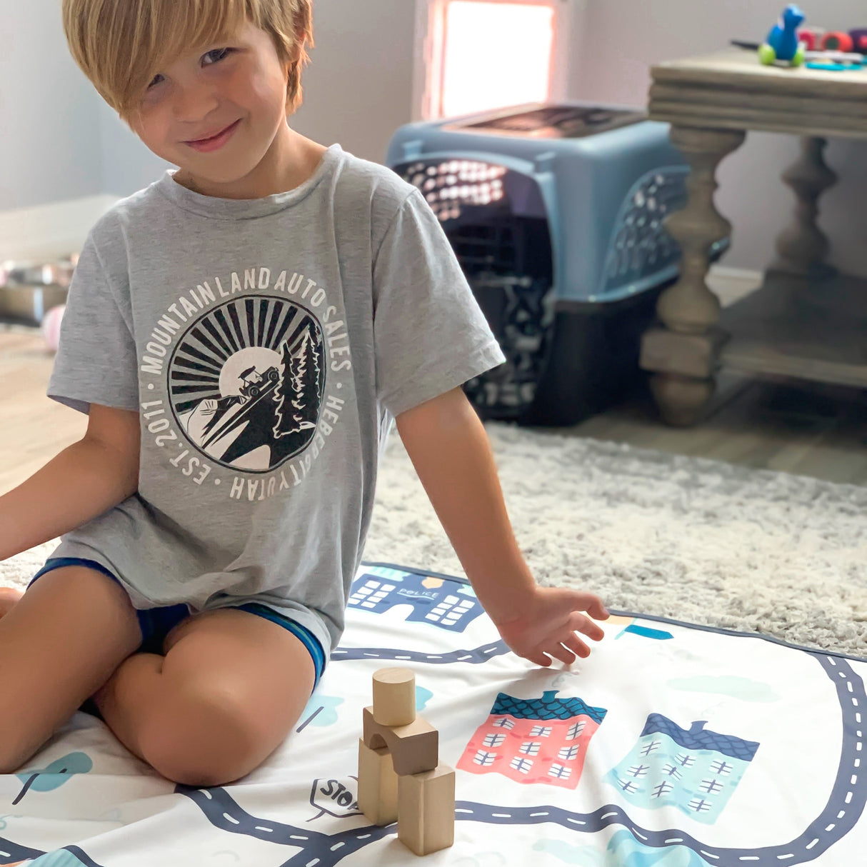 Tiny Town Splash Mat - A Waterproof Catch-All for Highchair Spills and More! from BapronBaby