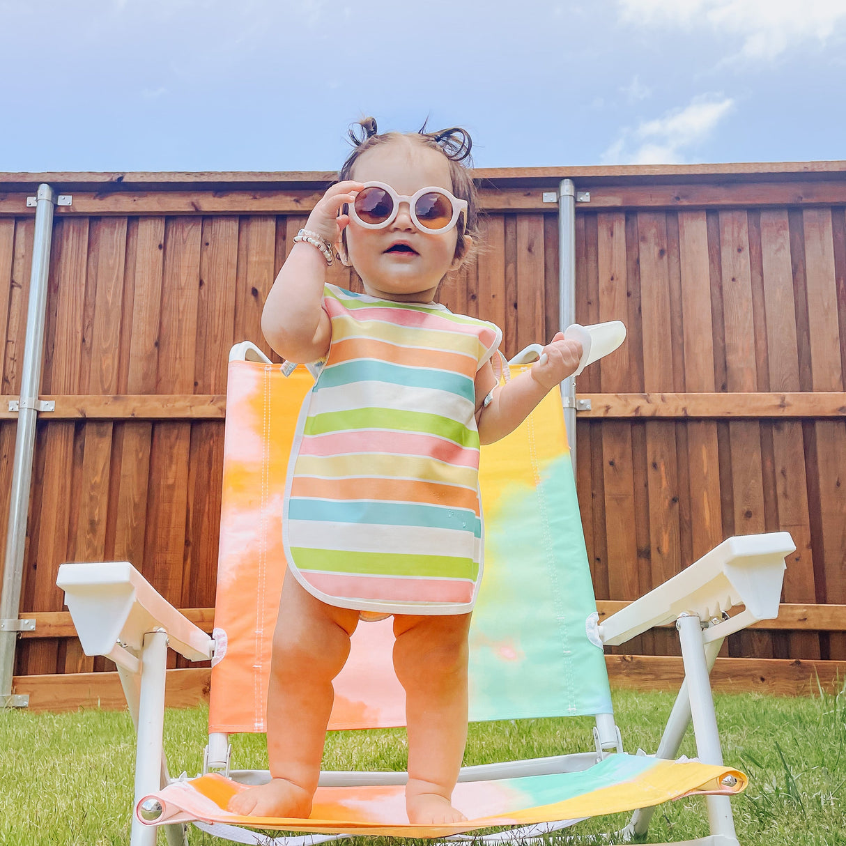Rainbow Stripes Bapron from BapronBaby