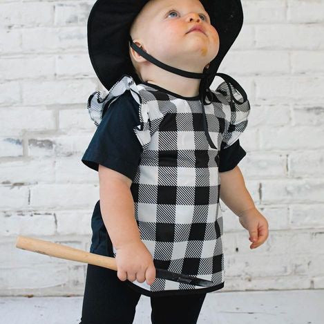 White Buffalo Plaid Flutter Bapron from BapronBaby