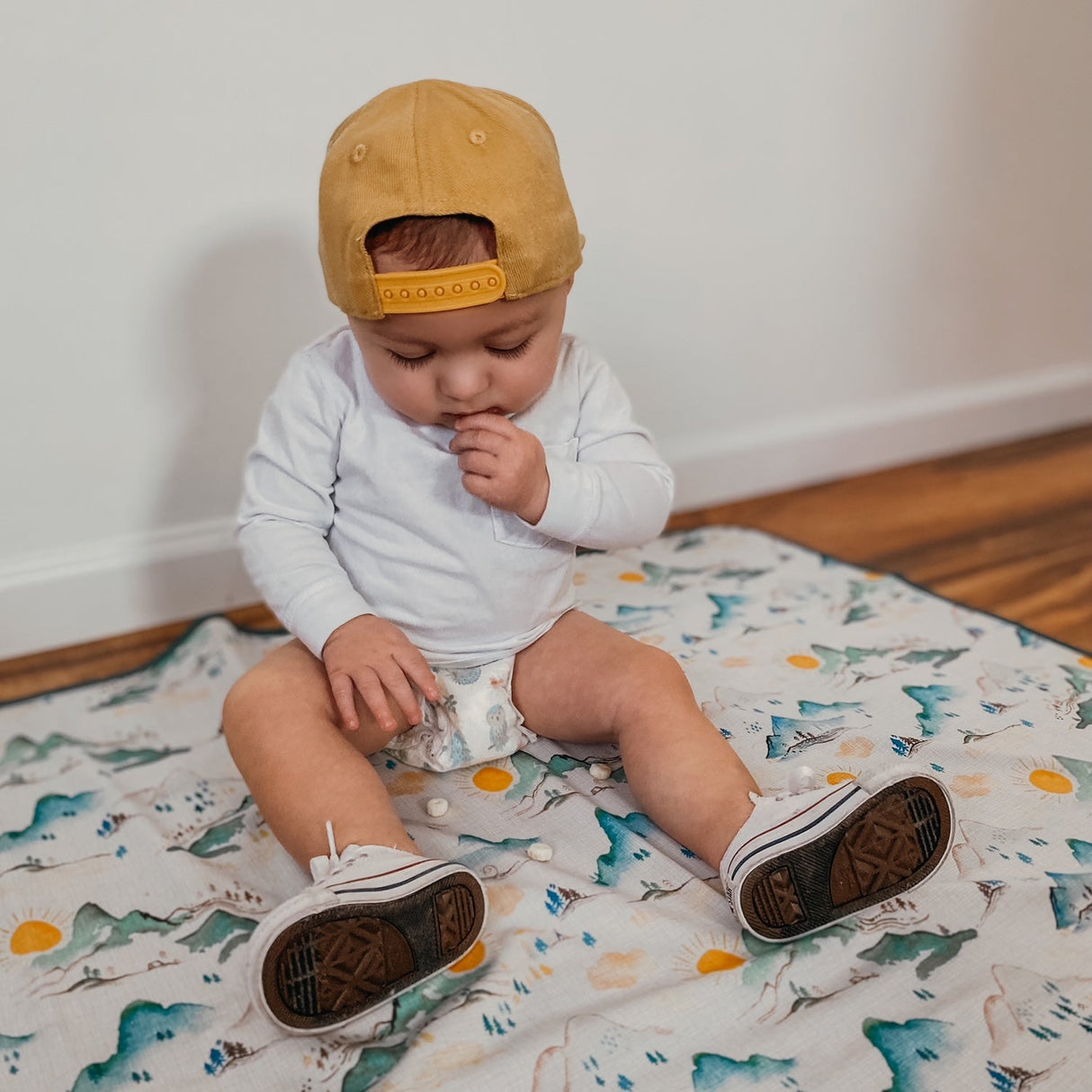 Mountain Mist Splash Mat - A Waterproof Catch-All for Highchair Spills and More! from BapronBaby