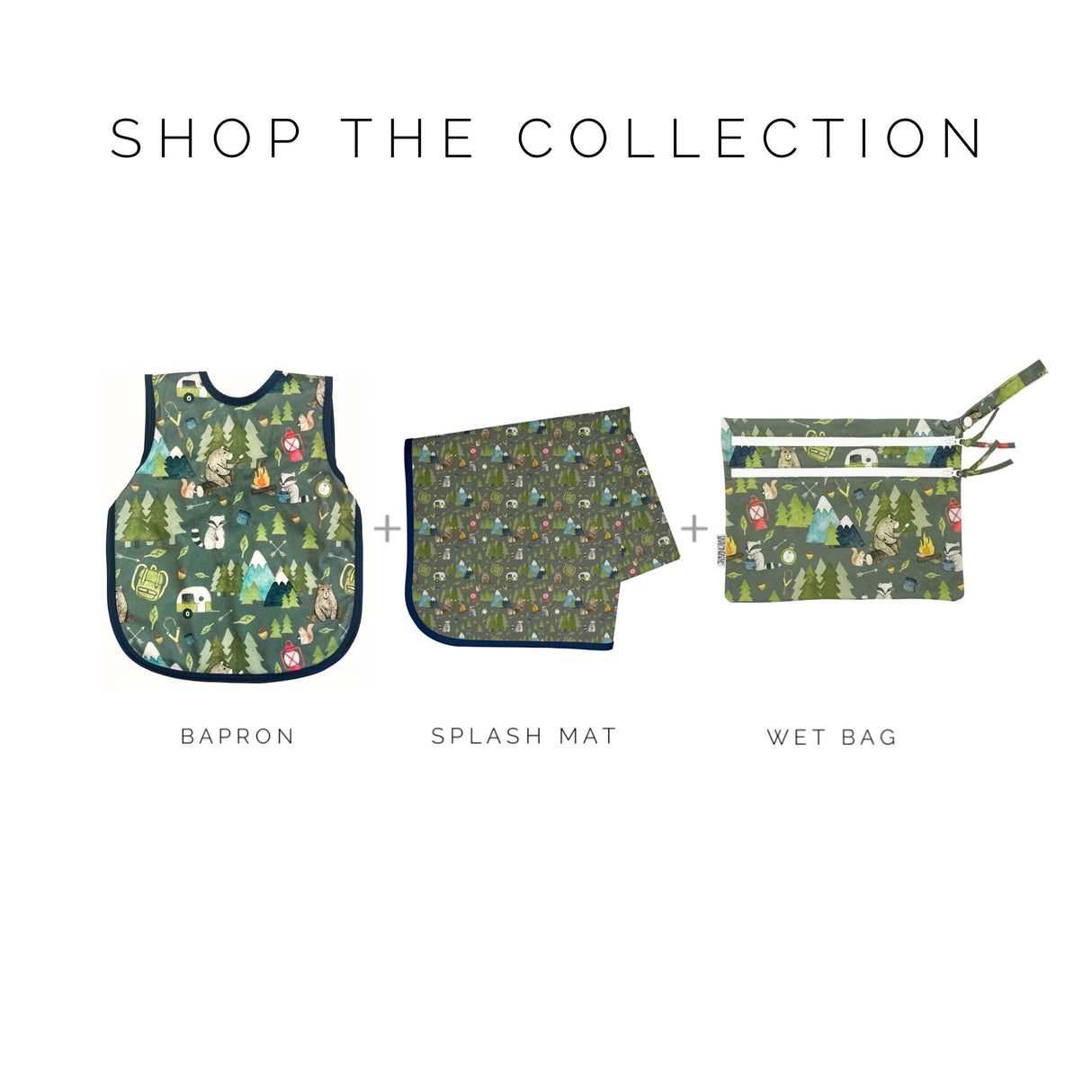Camping Bears - Waterproof Wet Bag (For mealtime, on-the-go, and more!) from BapronBaby