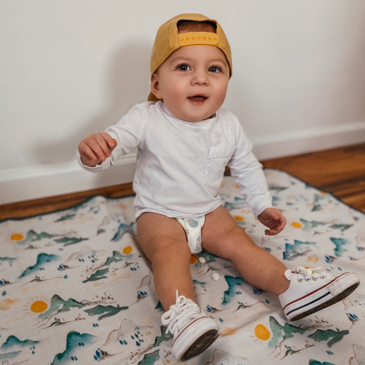 Mountain Mist Splash Mat - A Waterproof Catch-All for Highchair Spills and More! from BapronBaby