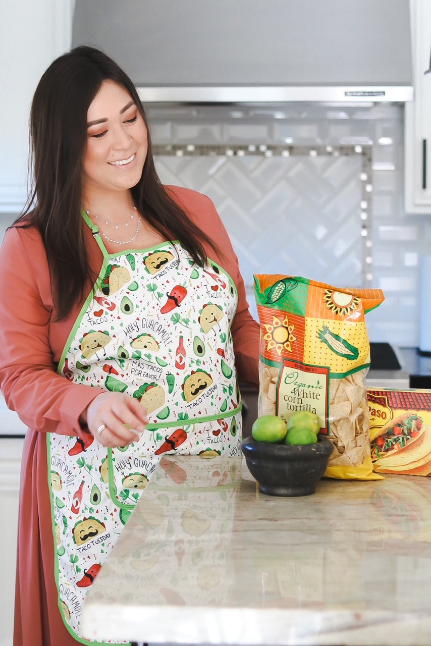 Taco Party Apron - fits sizes youth small through adult 2XL from BapronBaby