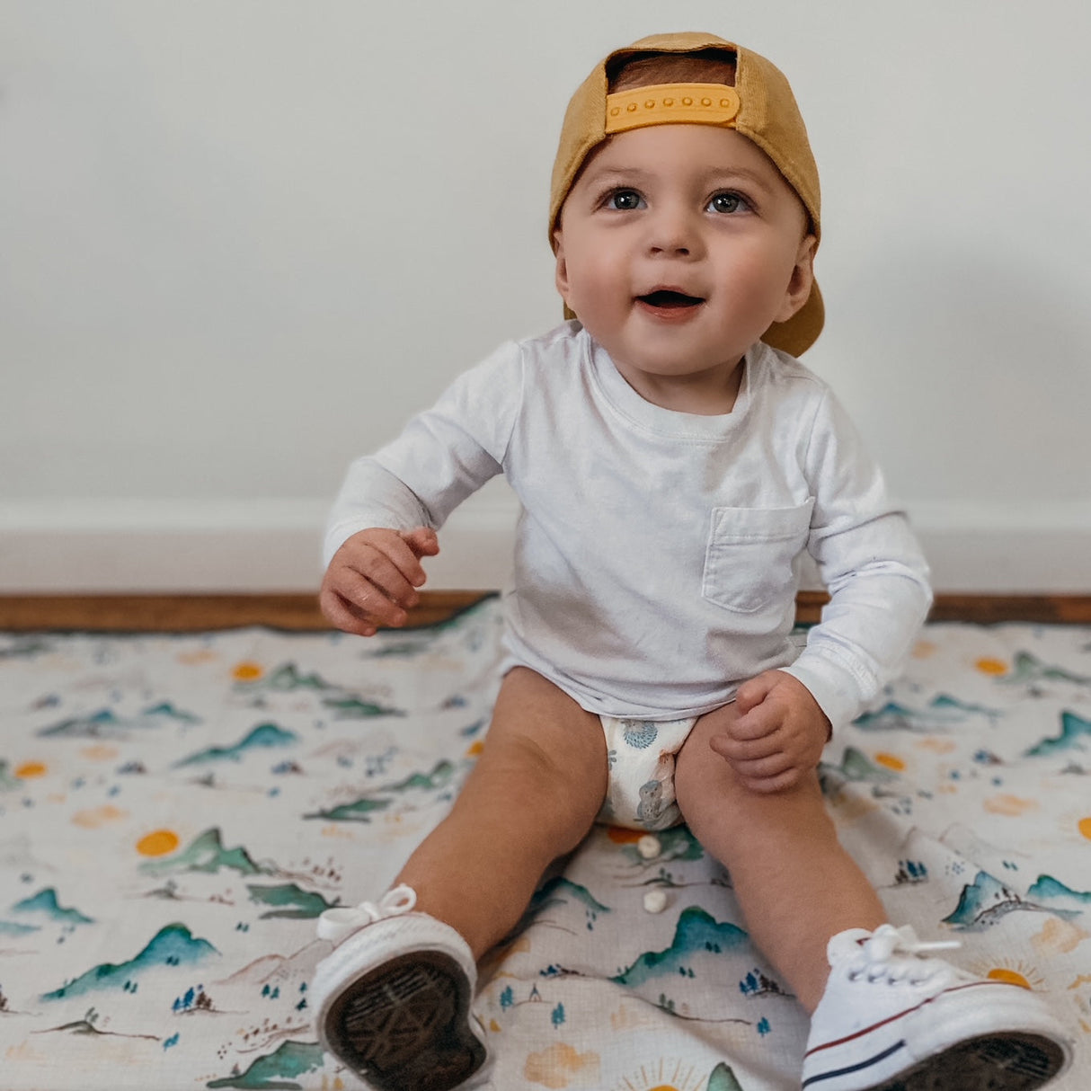 Mountain Mist Splash Mat - A Waterproof Catch-All for Highchair Spills and More! from BapronBaby