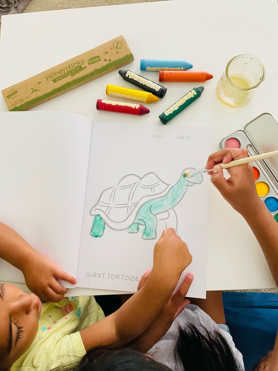 Toddlers First Coloring Book - An Endangered Animals Adventure from Honeysticks USA