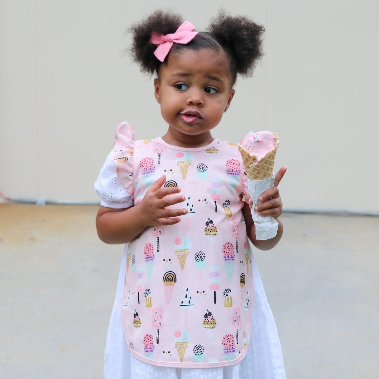 Pink Ice Cream Flutter Bapron from BapronBaby