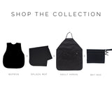 Solid Black Minimalist Apron - fits sizes youth small through adult 2XL from BapronBaby