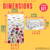 PREMIUS Butterfly 3 Piece Microfiber Wrinkle-Free Quilt Set, White-Multi from ShopBobbys