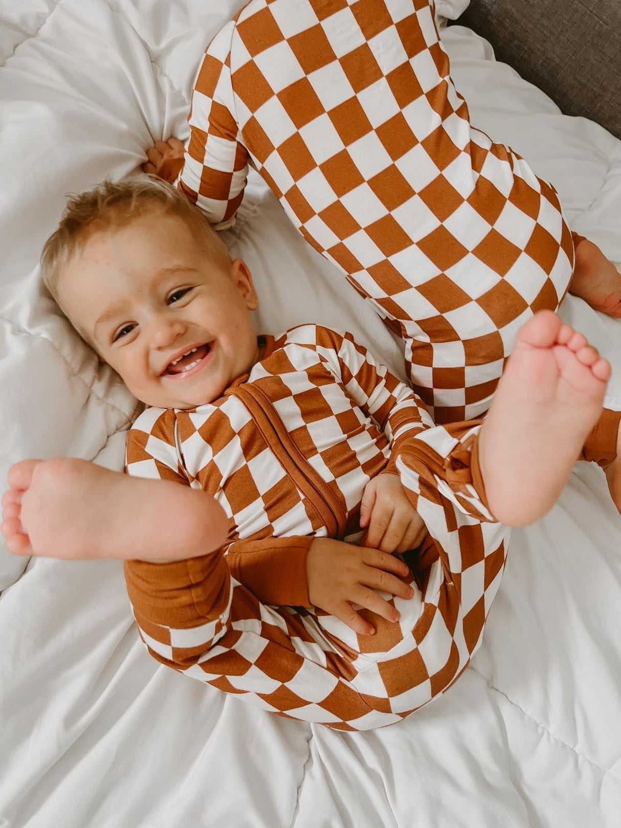 COPPER CHECKERS DREAM ROMPER from DREAM BIG LITTLE CO