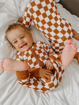 COPPER CHECKERS DREAM ROMPER from DREAM BIG LITTLE CO