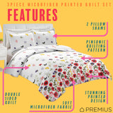 PREMIUS Butterfly 3 Piece Microfiber Wrinkle-Free Quilt Set, White-Multi from ShopBobbys