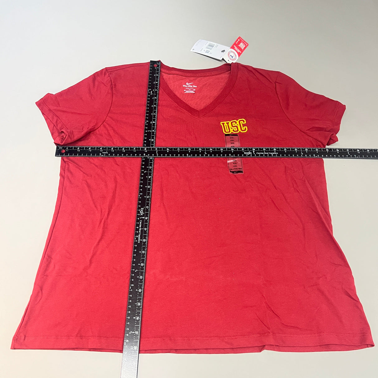 NIKE USC Trojans Logo Dri-Fit V-Neck T-Shirt Women's Sz XXL Cardinal Red DQ1708-613 (New) from PayWut