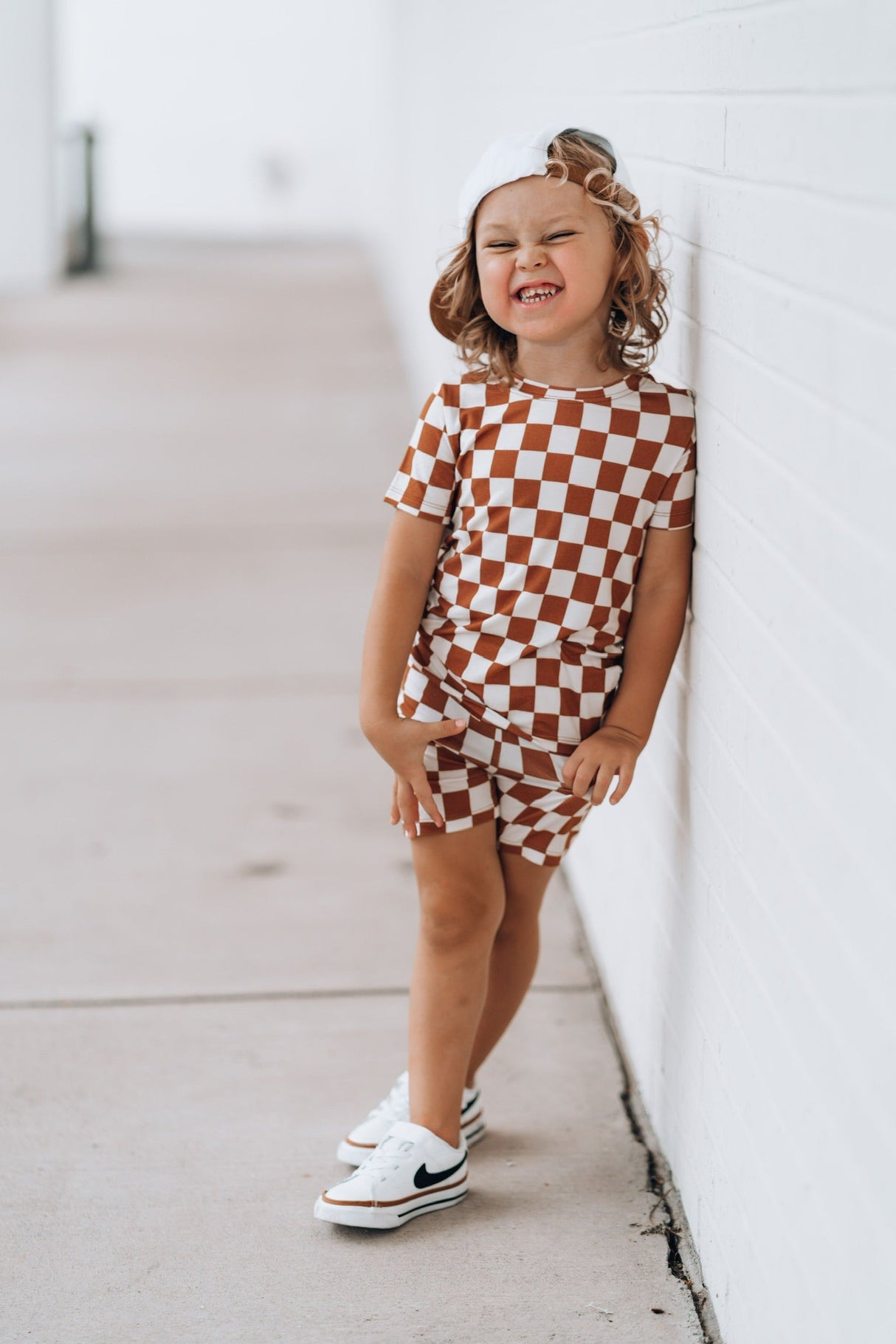 COPPER CHECKERS DREAM SHORT SET from DREAM BIG LITTLE CO