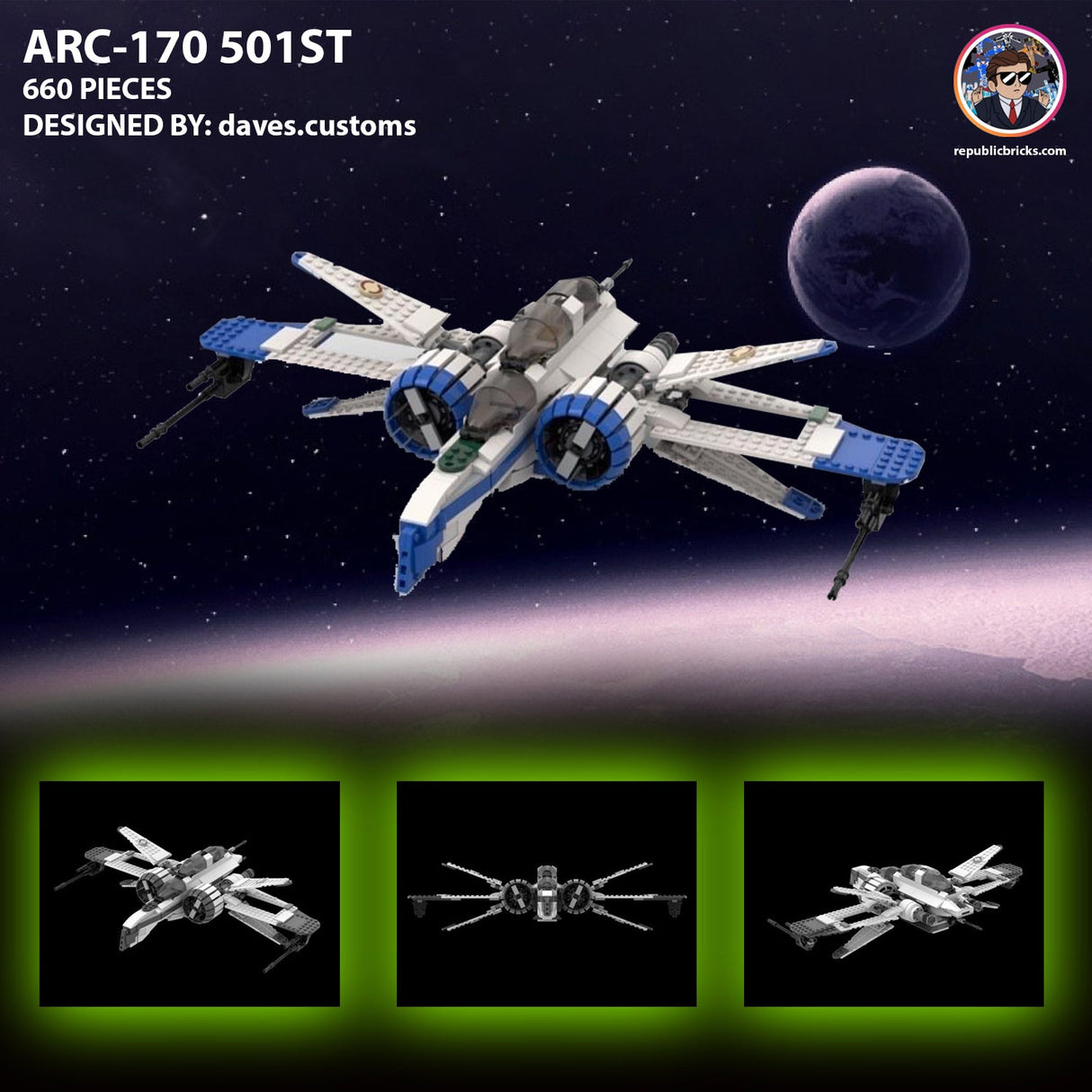10109: ARC 170 (501ST V1) from REPUBLICBRICKS