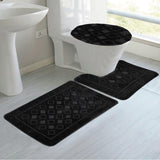 Jenny 3-Piece Diamond Plush Oversized Non-Slip Bath Rug Set from ShopBobbys