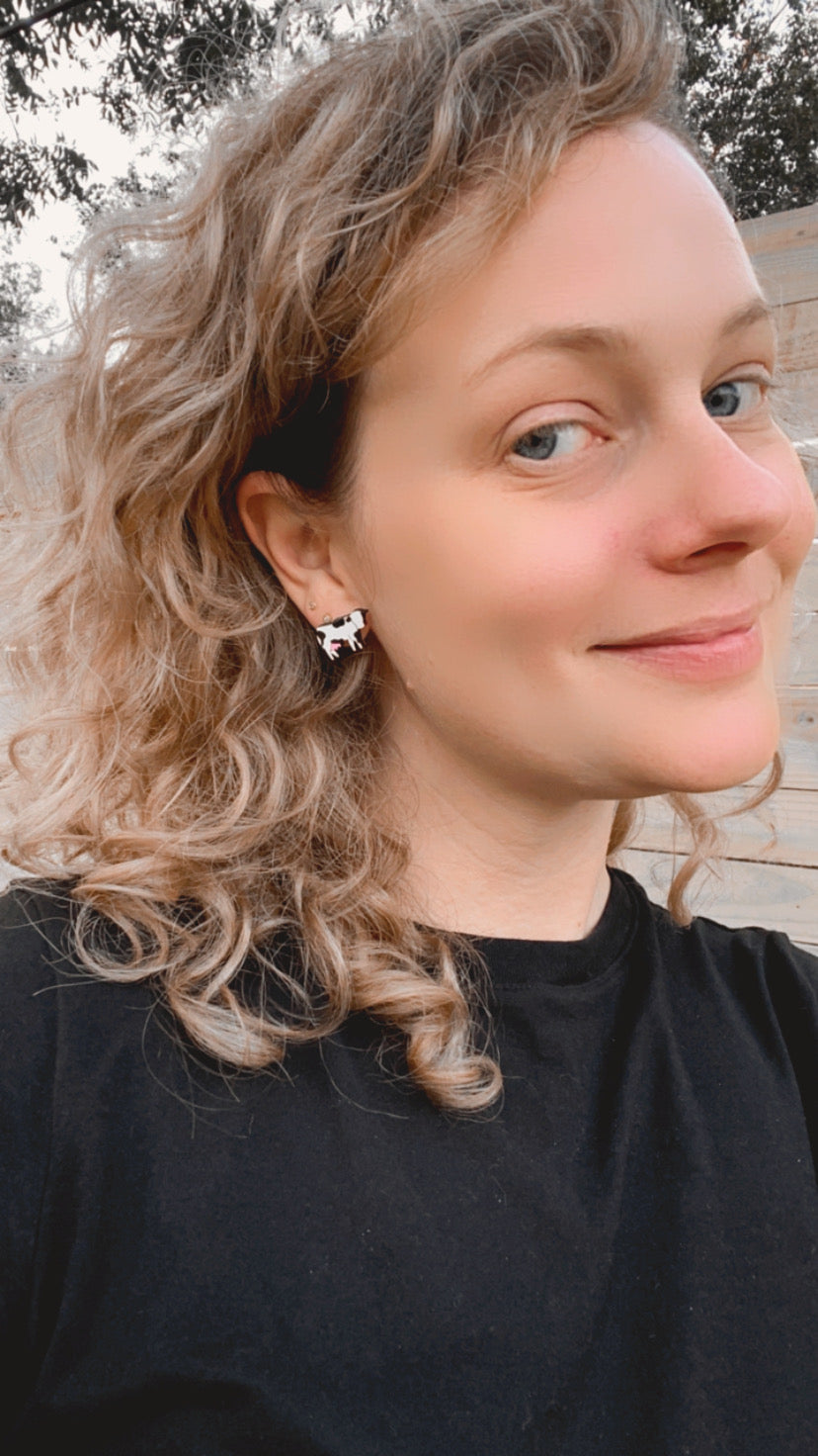Cow Studs - 2 Colors Available from LE CHIC MIAMI
