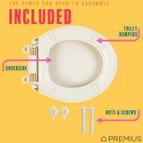 PREMIUS Slow Close Beveled Plastic Toilet Seat, Standard Round, 17 Inches from ShopBobbys