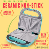 PREMIUS Ceramic Non-Stick Double Slice Sandwich Maker, 8.25x4.75 Inch Mold from ShopBobbys