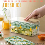 PREMIUS 2 Tray Ice Cube Tray with Container and Scoop, Yellow-Clear from ShopBobbys