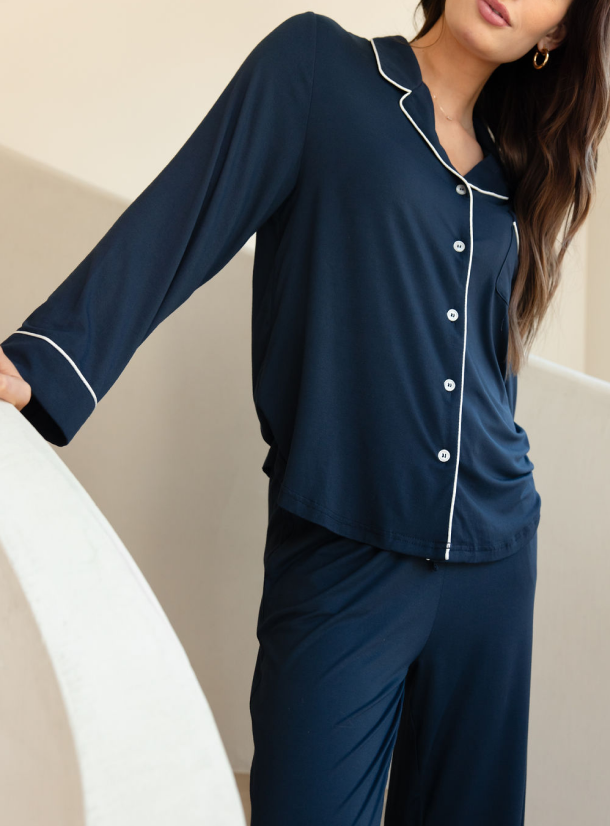 Women's Bamboo Stretch-Knit Long Sleeve Pajama Set from Cozy Earth