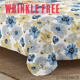 PREMIUS Eliana Soft Wrinkle-Free Microfiber Sheet Set, Blue-Yellow from ShopBobbys