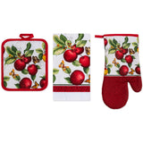 PREMIUS 3 Piece Printed Kitchen Linen Set, 1 Cotton Towel, 1 Pot Holder, 1 Oven Mitt from ShopBobbys