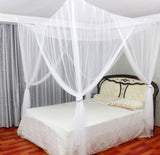 Just Relax Four Corner Post Elegant Mosquito Net Bed Canopy Set, White, Full-Queen-King from ShopBobbys