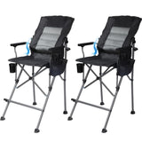Extra Tall Bar Height Foldable Director Chairs for Adults with High Back and Hard Arms, Support 330lbs From Redcamp