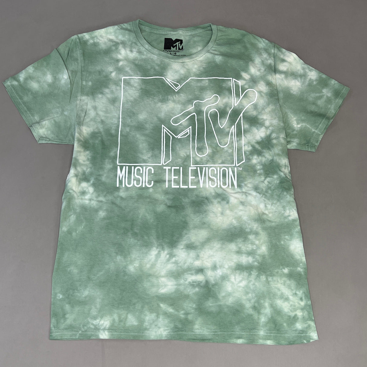 MTV Mint and White Tie-Dye Short Sleeve T-Shirt Women's Sz L 86947(New) from PayWut