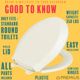 PREMIUS Slow Close Beveled Plastic Toilet Seat, Standard Round, 17 Inches from ShopBobbys