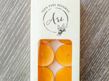 Pure Beeswax Tea light candles with hemp wicks | Set of 10 (100%) from Wellness by Ari