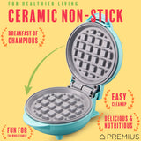 PREMIUS Ceramic Non-Stick Mini Snack Waffle Maker, 4 Inch Mold from ShopBobbys