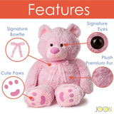 JOON Huge Teddy Bear With Ribbon, Pink from ShopBobbys