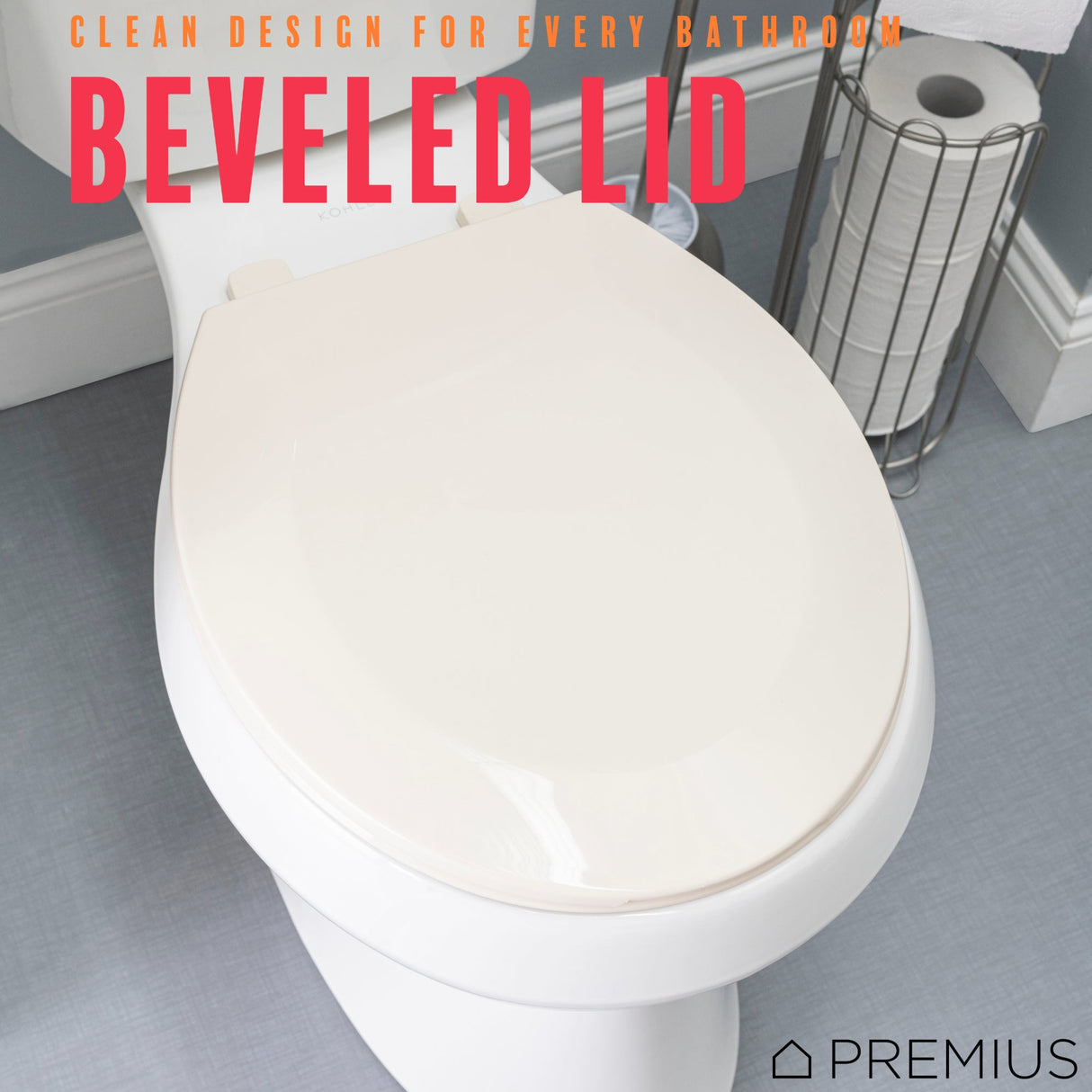 PREMIUS Beveled Plastic Toilet Seat, Standard Round, 17 Inches from ShopBobbys