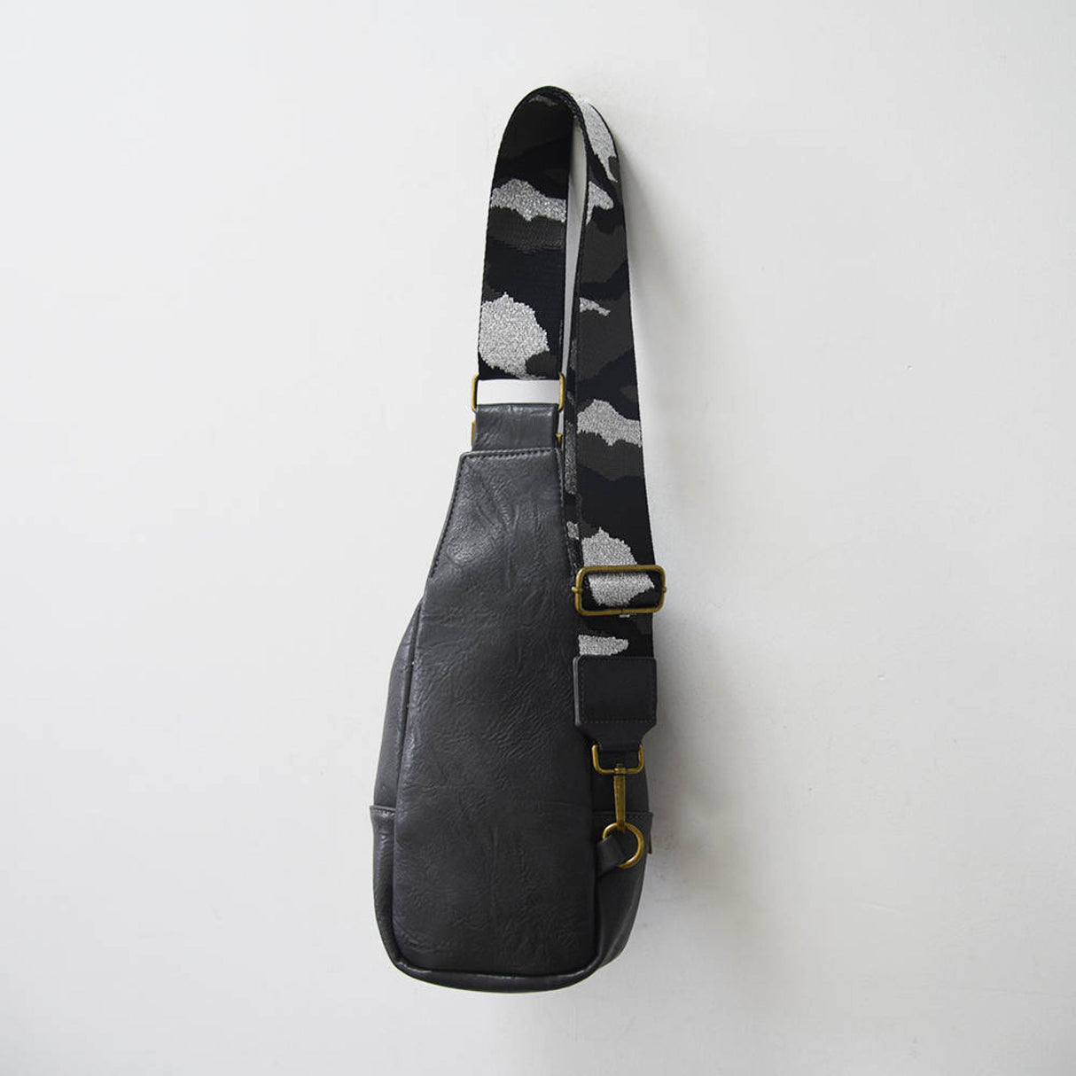 The Isla Sling Bag with Guitar Strap | Dark Gray with Camo Strap from Babs+Birdie