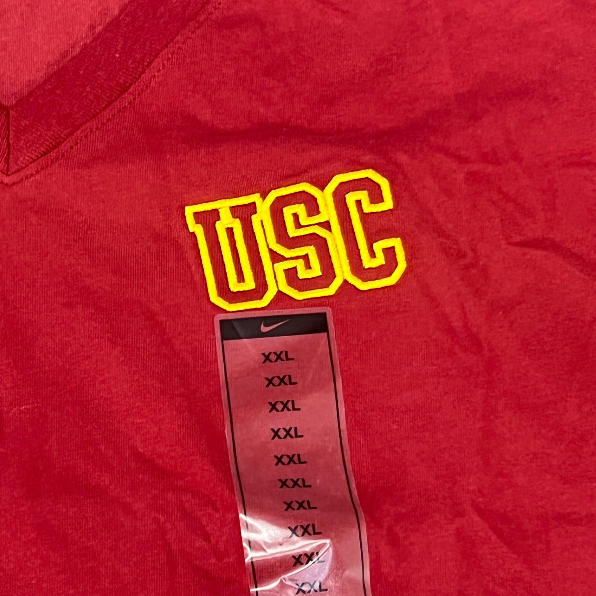 NIKE USC Trojans Logo Dri-Fit V-Neck T-Shirt Women's Sz XXL Cardinal Red DQ1708-613 (New) from PayWut