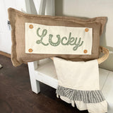 Holiday Panel: Spring, St. Patrick's Day, Leprechaun, Horse Shoe, Green, Irish, March 17th; LUCKY From PillowPanels