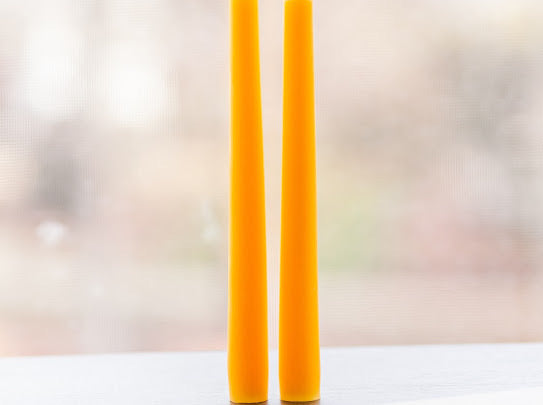 Pure Beeswax Taper Candles Set of 2- 10” Tapers (100%) from Wellness by Ari