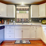 Achim Cozy Cafe Printed Kitchen Curtain Set, Tan-Black, Valance 58x13, Tiers 58x36 Inches from ShopBobbys