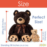 JOON Huge Teddy Bear With Ribbon, Dark Brown from ShopBobbys