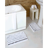 PREMIUS Emma 2 Piece Striped Fur Bath Rug Set, 17x24 & 20x32 Inches from ShopBobbys