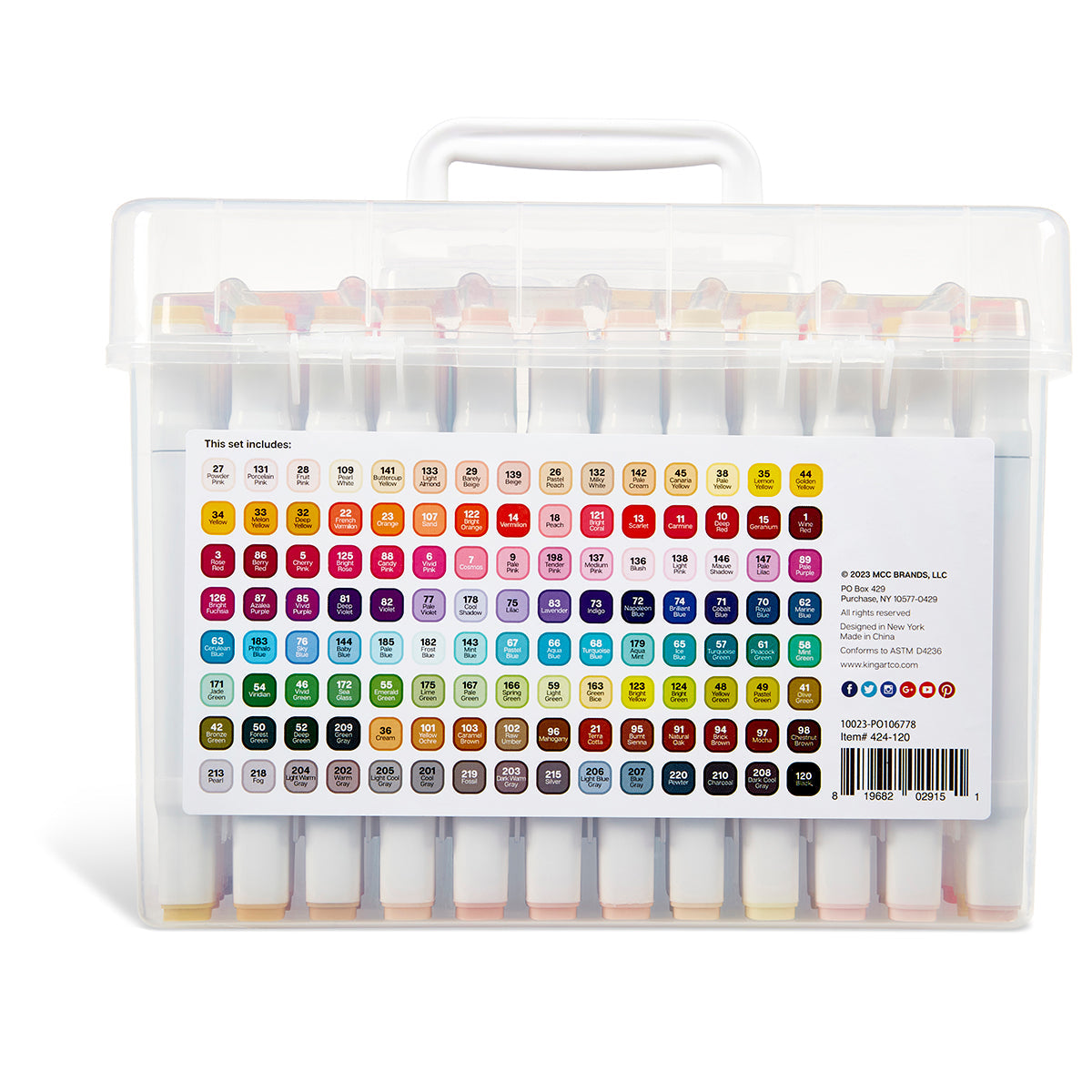 Double-Ended Alcohol Markers 120 Colors from KINGART