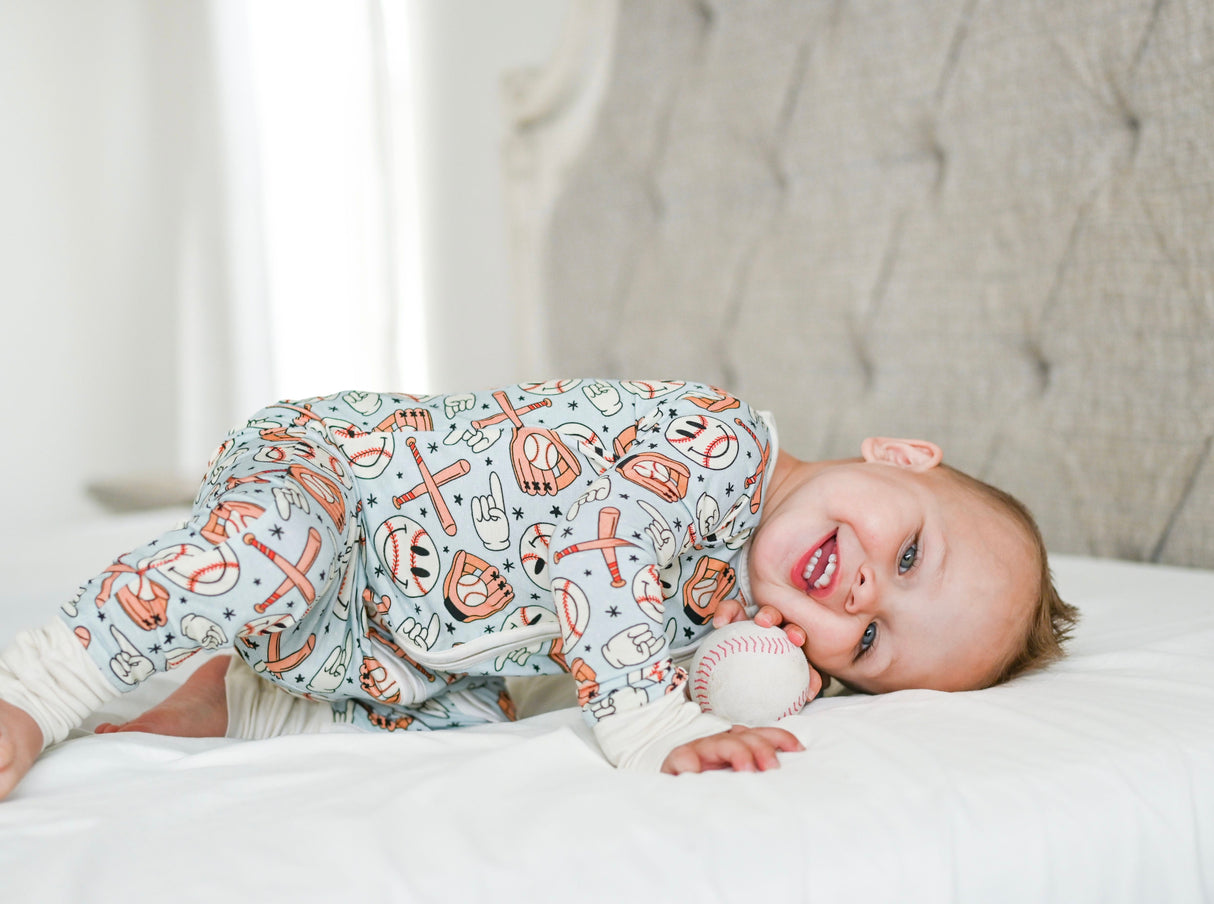 BASEBALL SMILEY DREAM ROMPER from DREAM BIG LITTLE CO
